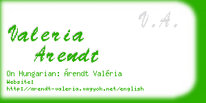 valeria arendt business card